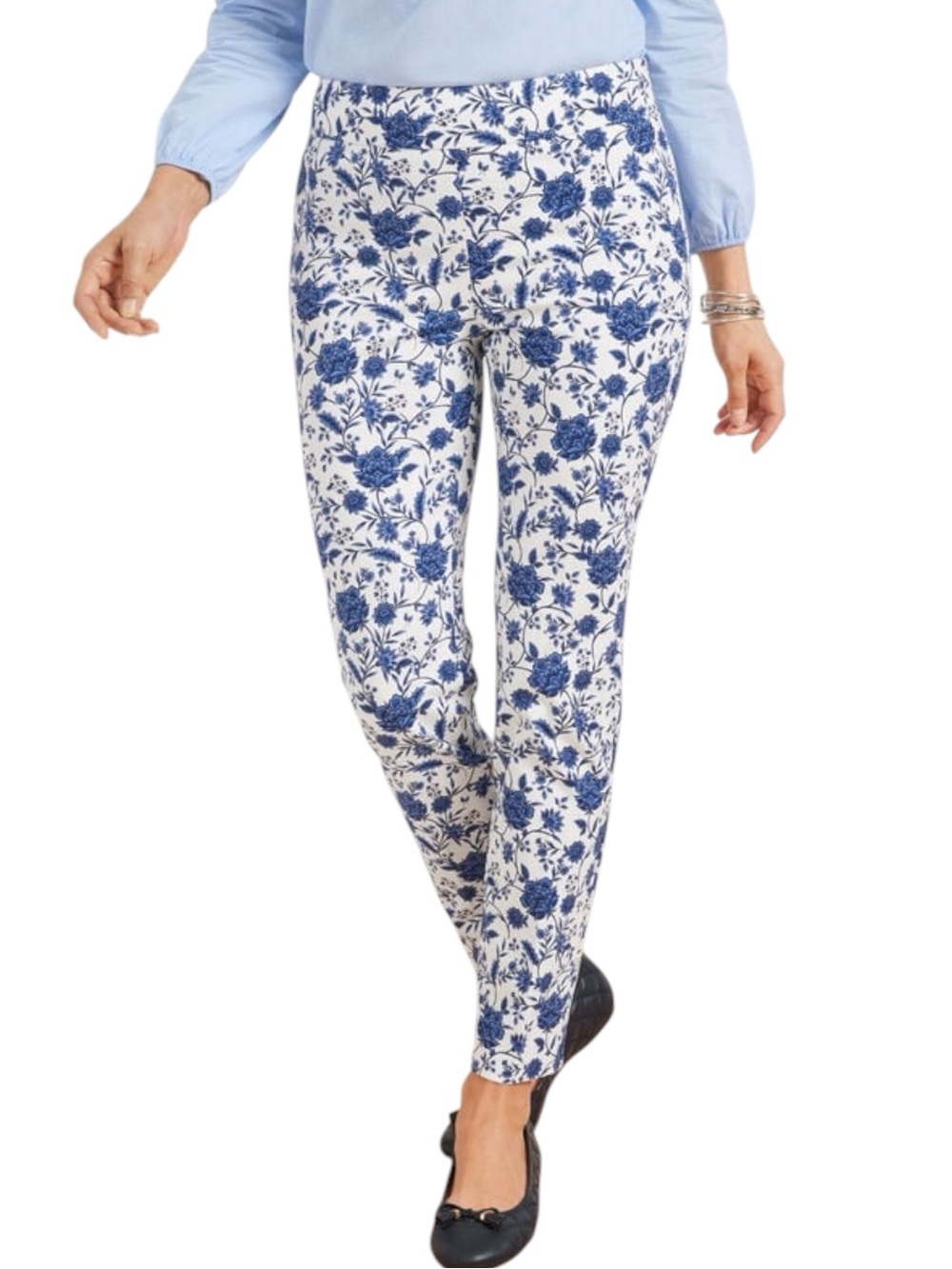 Talbots Chatham Slim Leg Ankle Length Pant Vibrant Floral Print Preppy size 12P